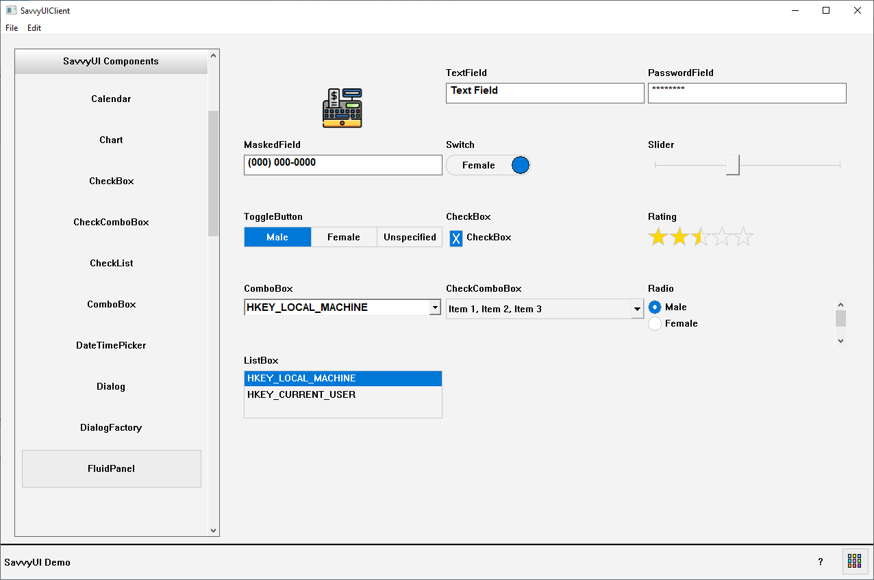 FluidPanel Layout manager