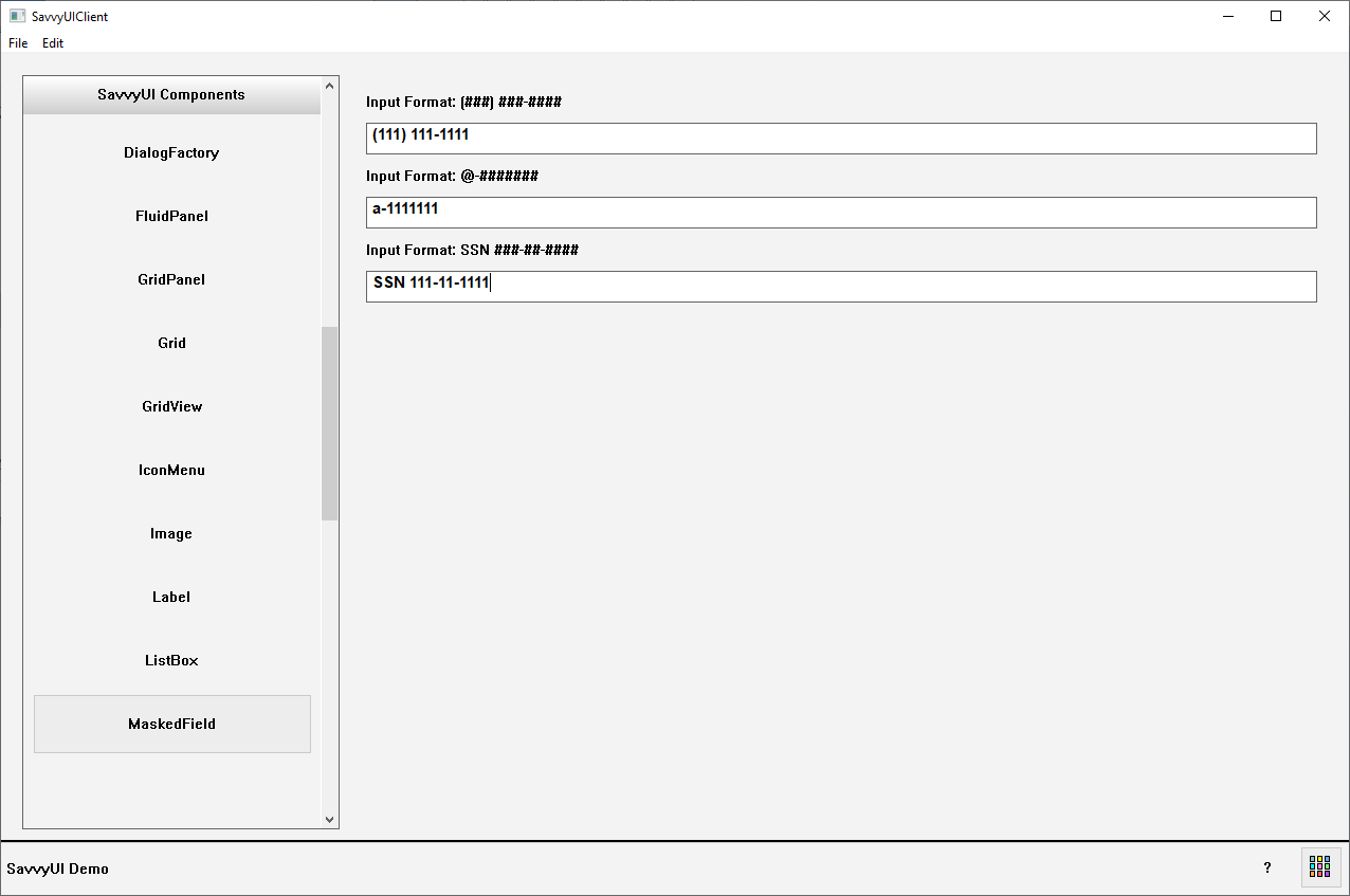MaskedField Component