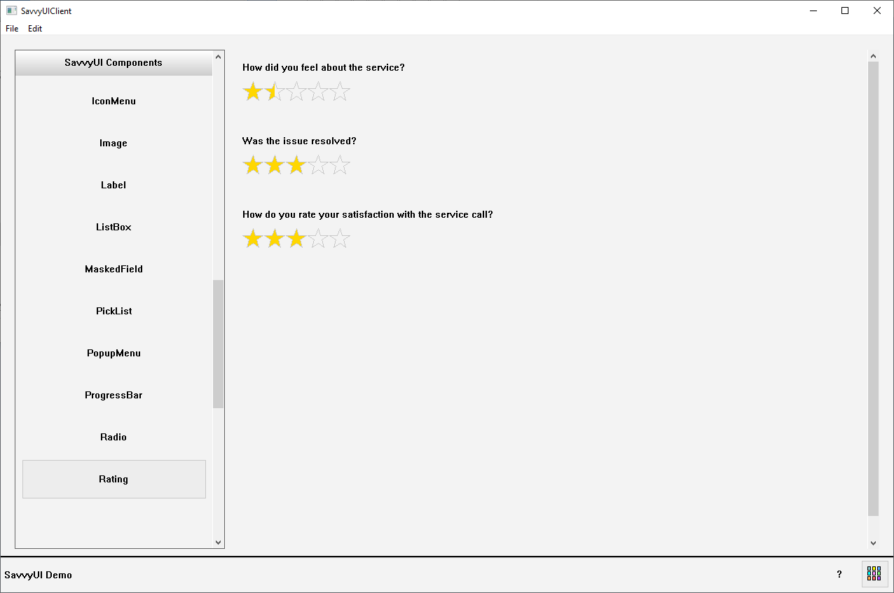 Rating component